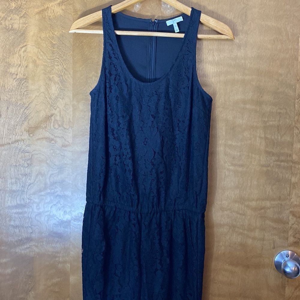 Joie nanelle‎ women’s black lace cinch waist sleeveless scoop neck jumpsuit